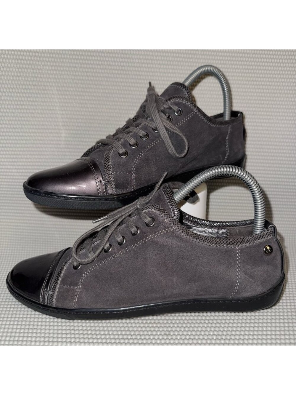 AGL Resort Brown Gray Suede Cap Toe Lace Up Leather Low-Top Sneakers Size 37 (7)